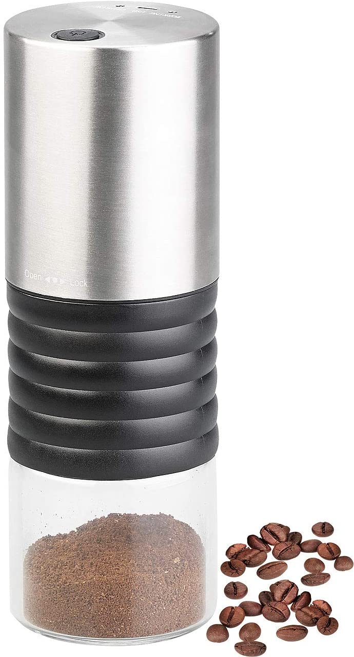 Rosenstein & Söhne Coffee Grinder 12 Volt Electric Cordless Coffee Grinder with Ceramic Grinder, USB Charging Socket (Coffee Grinder 12 V)