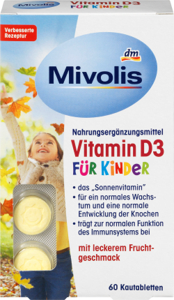 Mivolis Vitamin D3 for children, chewable tablets 60 pcs., 51 g