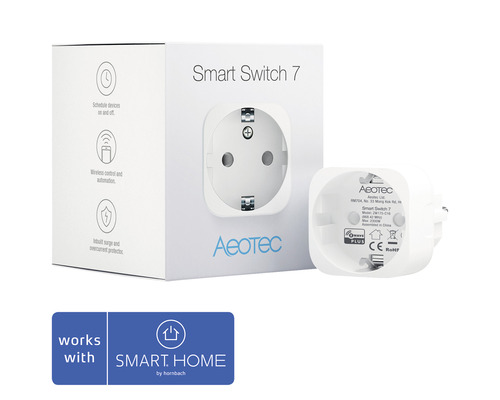 Aeotec Smart Switch 7 adapter plug with energy measuring function - compatible with SMART HOME by hornbach
