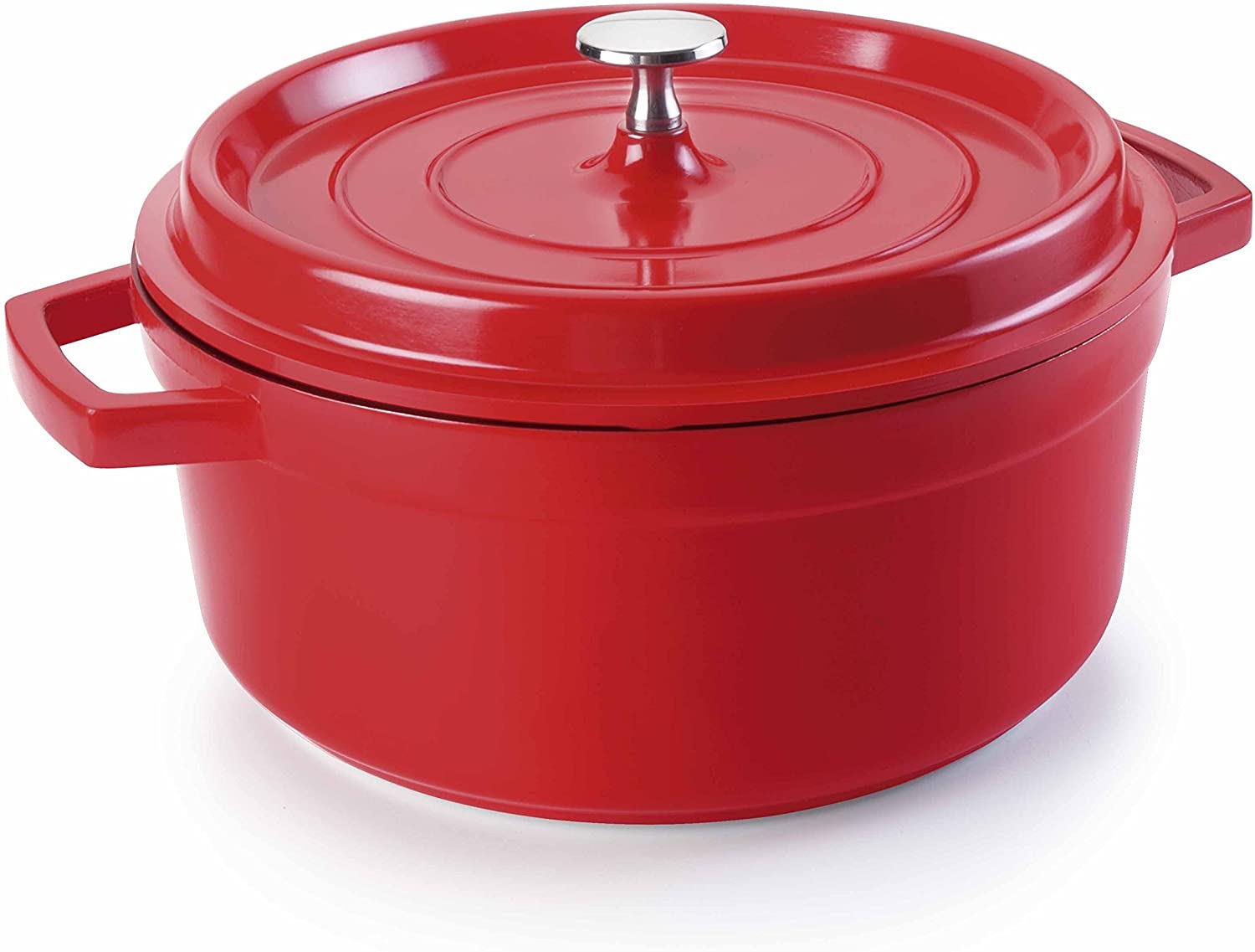 Lacor 25924 Stewing Pot Cast Aluminium with Lid Diameter 24 cm Red