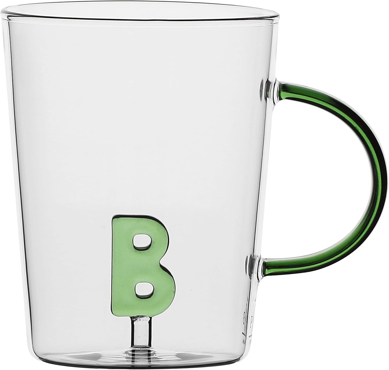 LA PORCELLANA BIANCA - Mug Letter \'B\' Made of Borosilicate Glass, Capacity 400 cc, Allalettera Collection