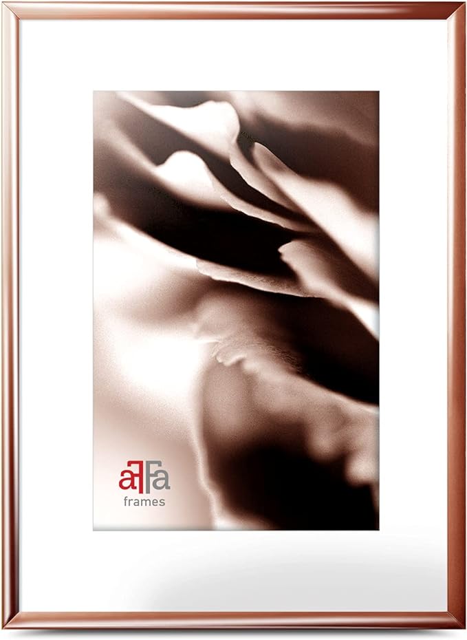 aFFa frames, Aluminium Picture Frame Easy Care Rectangular with Acrylic Glass Front Rose Gold A3 29.7 x 42 cm