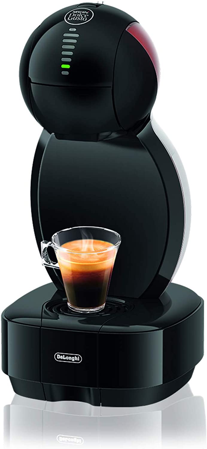 DeLonghi De\'Longhi EDG 355.B1 NESCAFÉ Dolce Gusto Colours Capsule Coffee Machine for Hot and Cold Drinks 15 Bar Pump Pressure for Velvety Crema with 3 Coloured Inserts Black