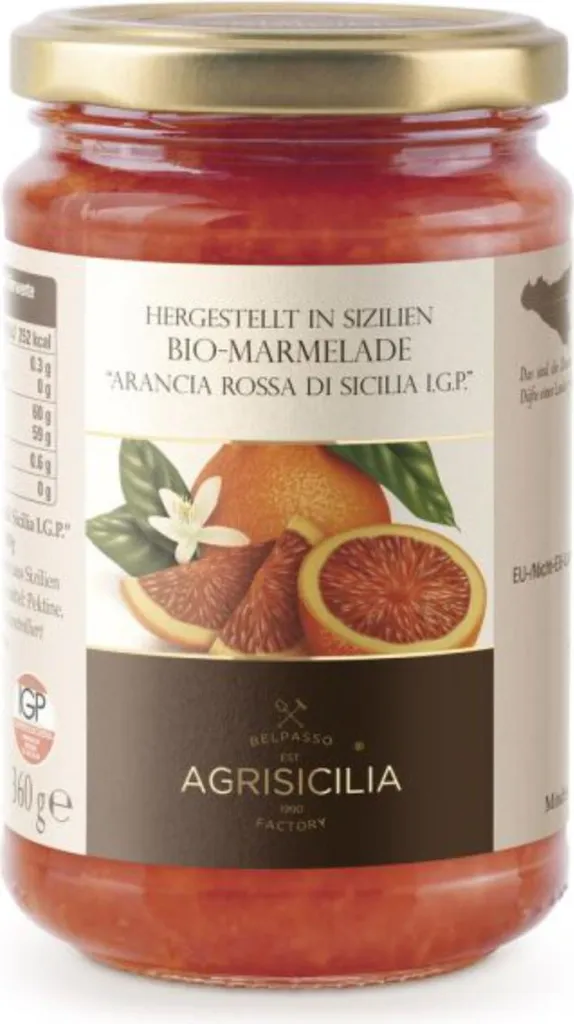 KÜPER Feinkost & Fleischmanufaktur GmbH Agrisicilia Blood Orange Marmalade for Bread, Yogurt or Muesli 360g