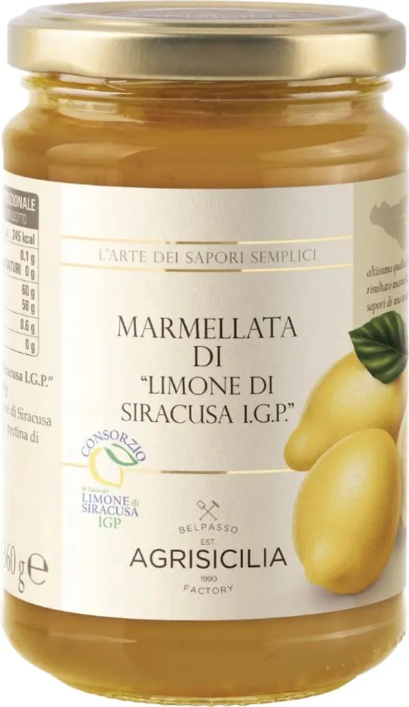 KÜPER Feinkost & Fleischmanufaktur GmbH Agrisicilia Lemon Marmalade for Bread, Yogurt or Muesli 360g