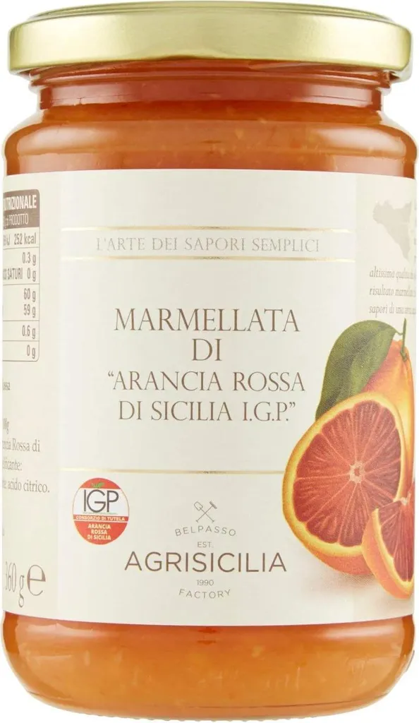 Agrisicilia Marmellata di Arancia Rossa di Sicilia IGP - Sicilian Blood Orange Marmalade IGP 6 x 360 g