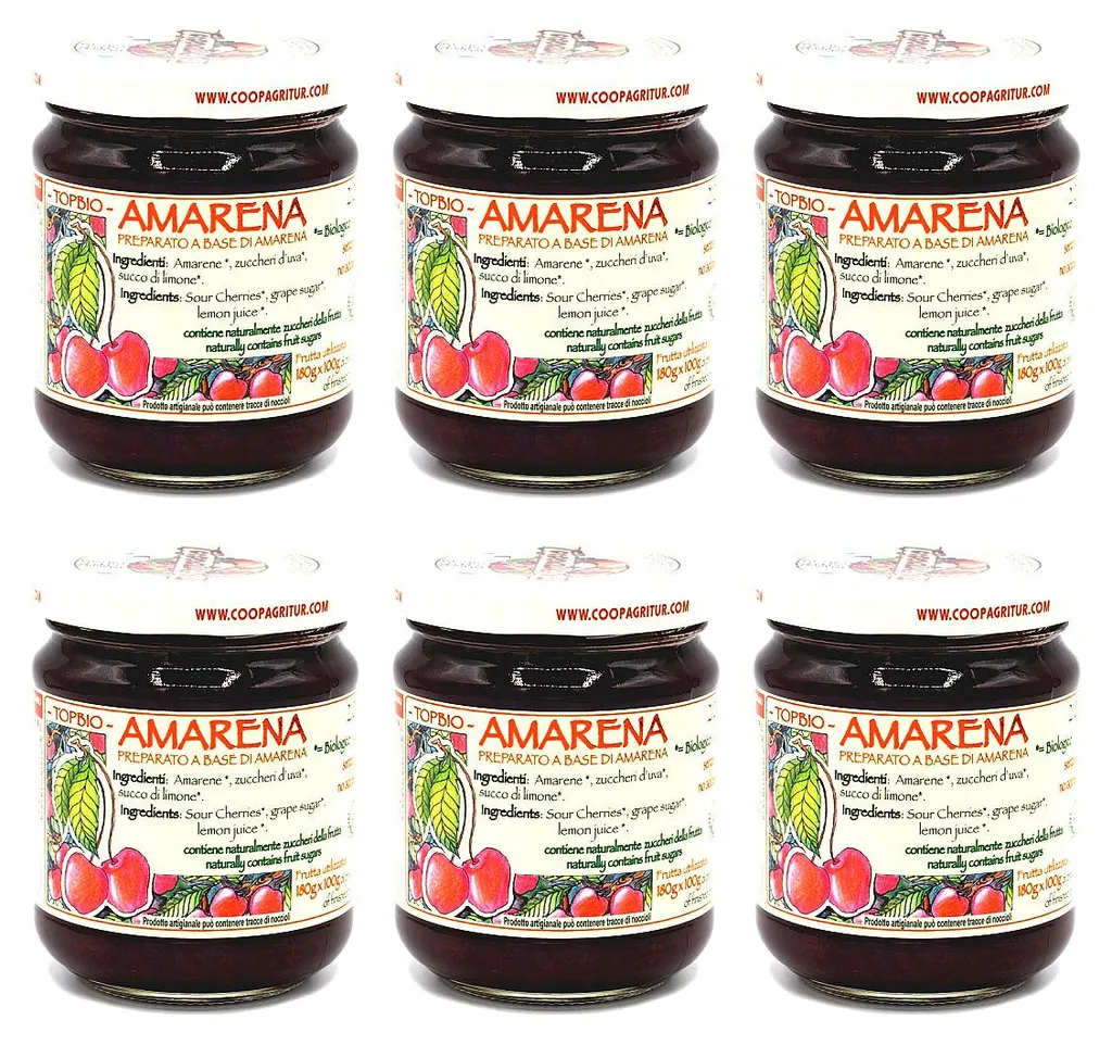 Win2Win Tech Agritur - Amarena Fruit Compote without added sugar - only fructose - 6 x 210 g