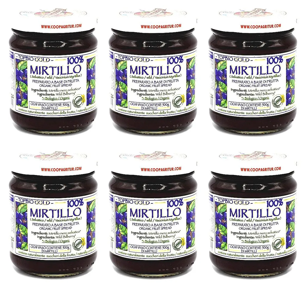 Win2Win Tech Agritur - Blueberry Compote 100% Fruit, No Added Sugar - 6 x 210g