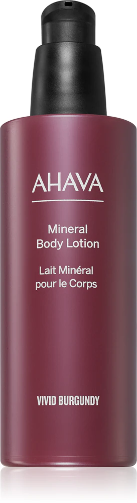 AHAVA Vivid Burgundy moisturizing body lotion with Dead Sea minerals