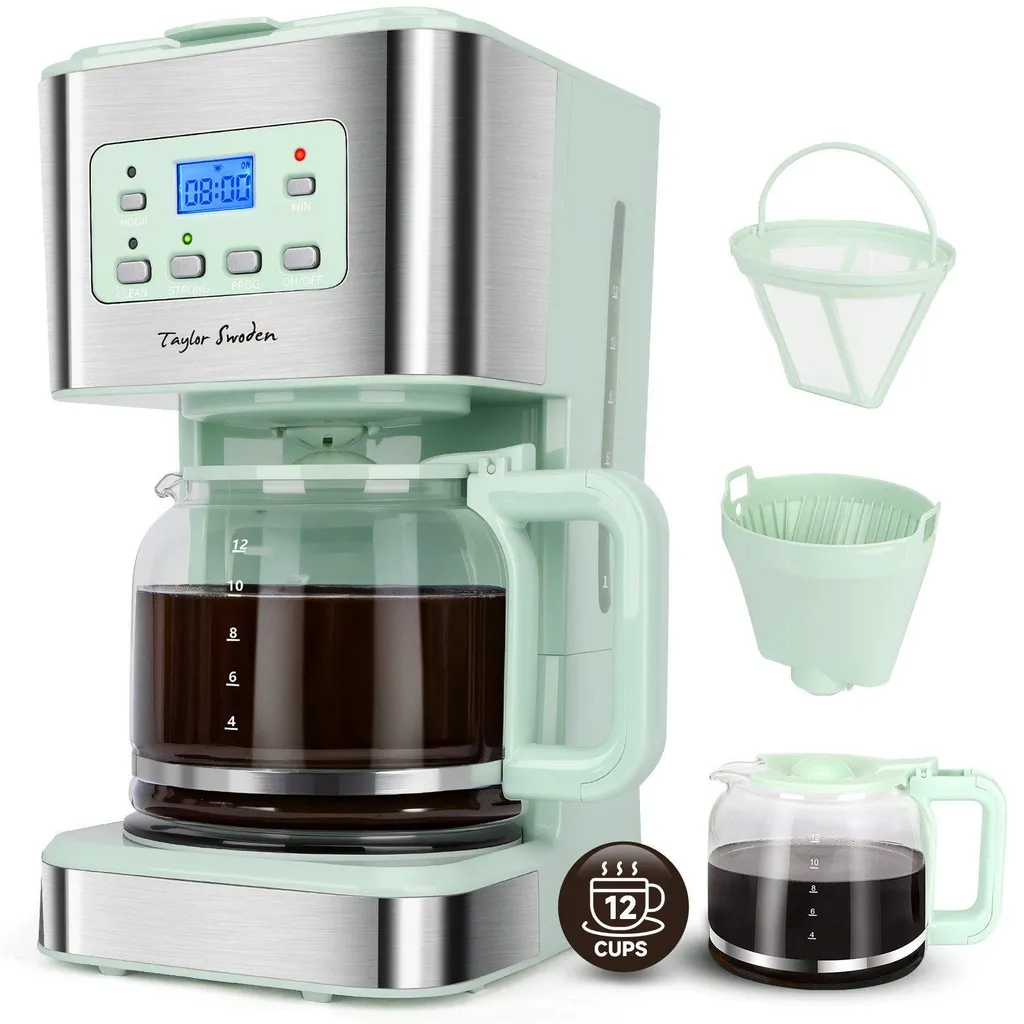 Taylor Swoden Aigostar - 950W Coffee Maker with Timer, 12 Cups, Drip Stop, Automatic Shut-Off