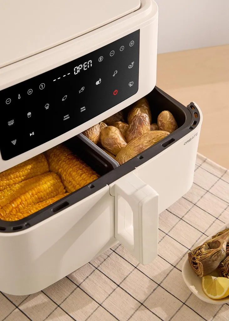 CREATE AIR FRYER DUAL - 10L hot air fryer with divider