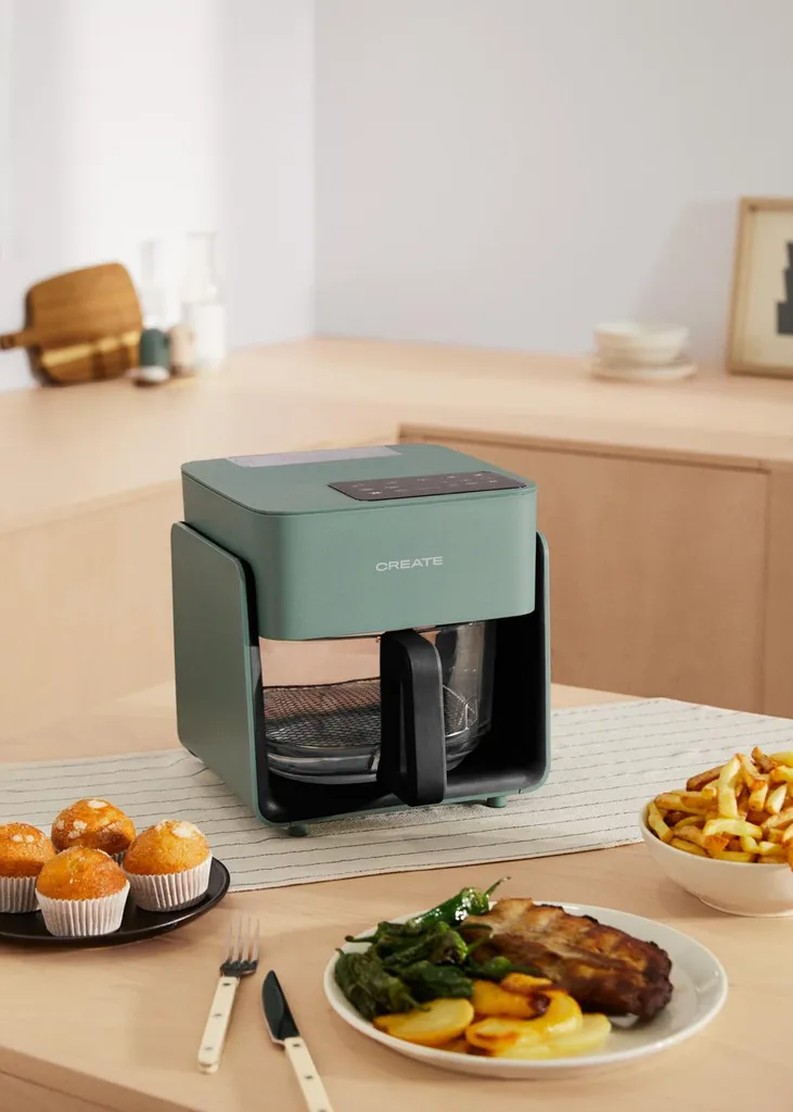 CREATE AIR FRYER STUDIO CRYSTAL - 4.2L Glass Air Fryer with Optional Steamer