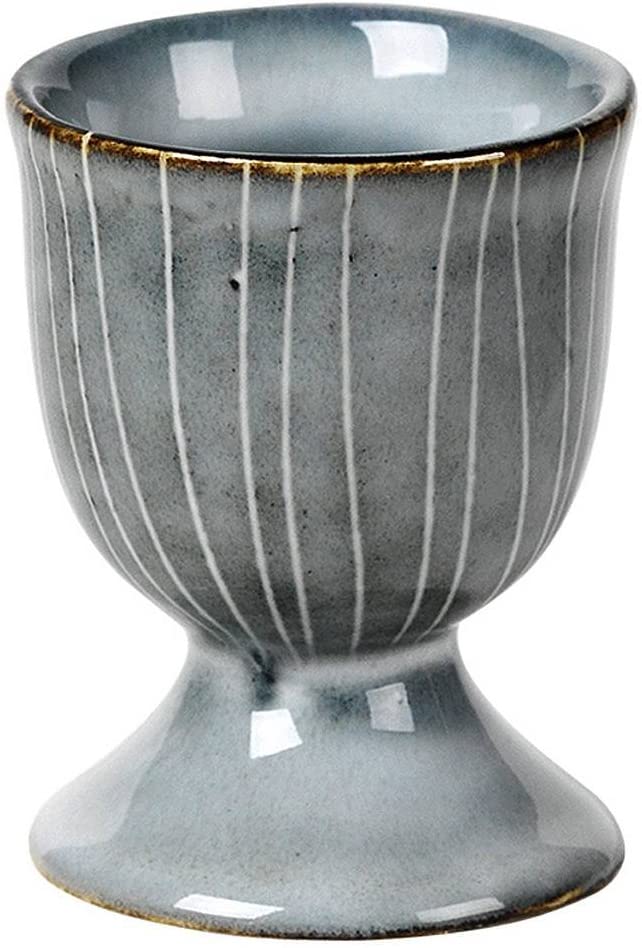 broste Copenhagen - Egg cup - \'Nordic Sea\' - earthenware - blue - diameter 5 cm - height 6.5 cm