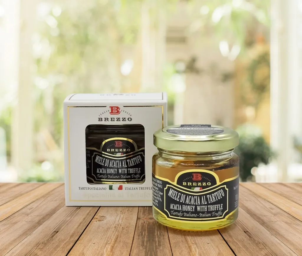 Brezzo Acacia Honey with Black Truffle Pieces, 100 g