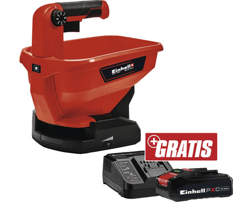 Einhell Power-X-Change GE-US 18 Li Cordless Universal Spreader + FREE Bonus Item PXC Starter Kit 18V 2.5 Ah