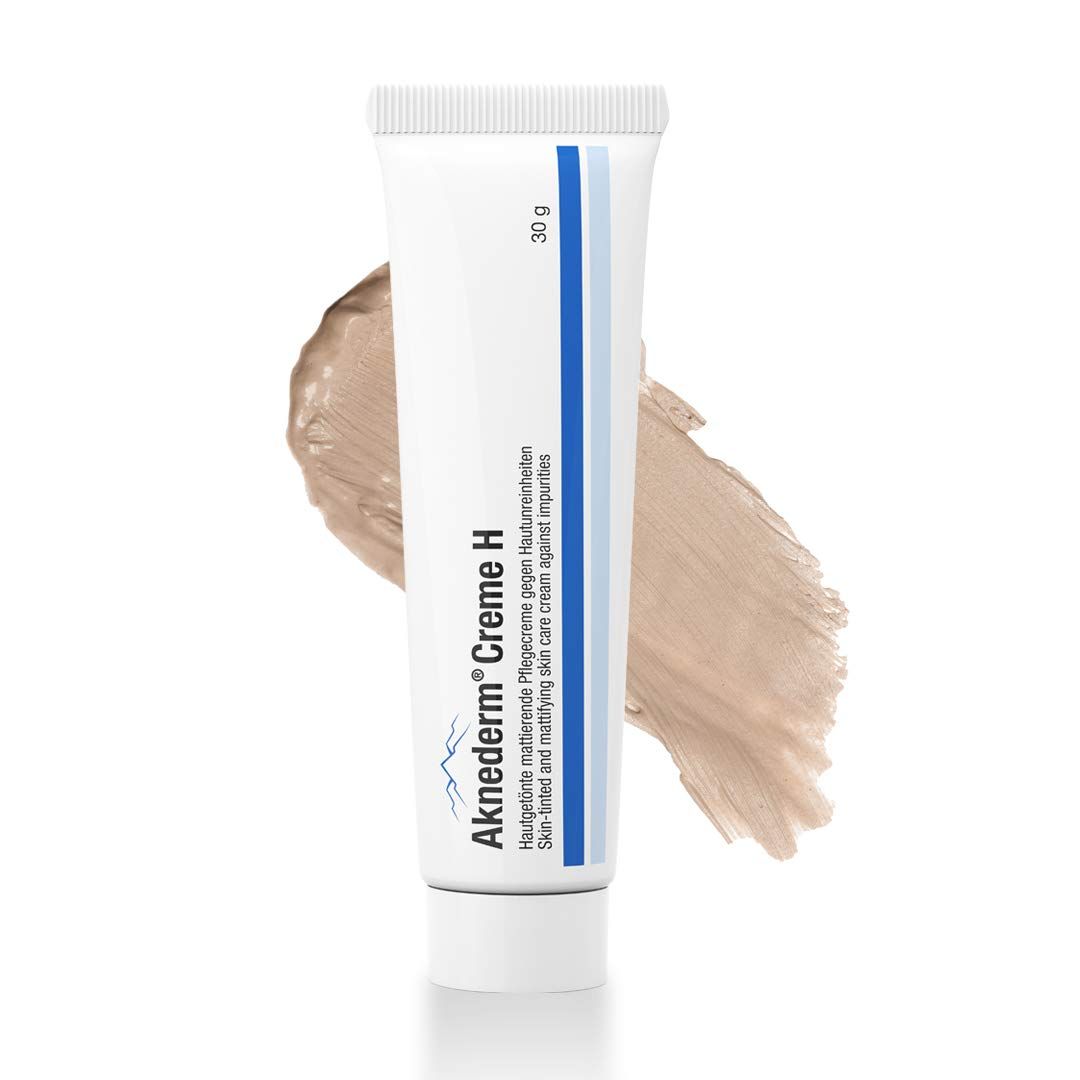 Aknederm Cream H is a skin-tinted, fragrance-free, basic care product for the treatment of skin impurities. 30 g