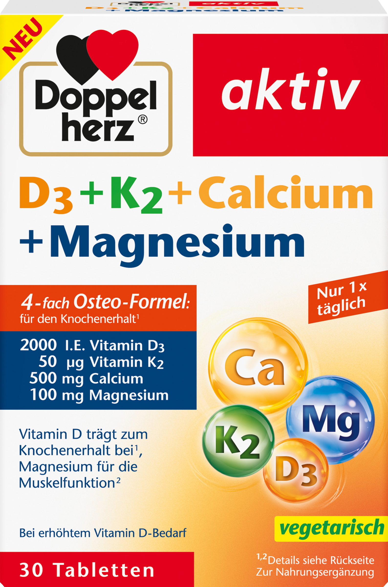 Doppelherz active D3 + K2 + calcium + magnesium