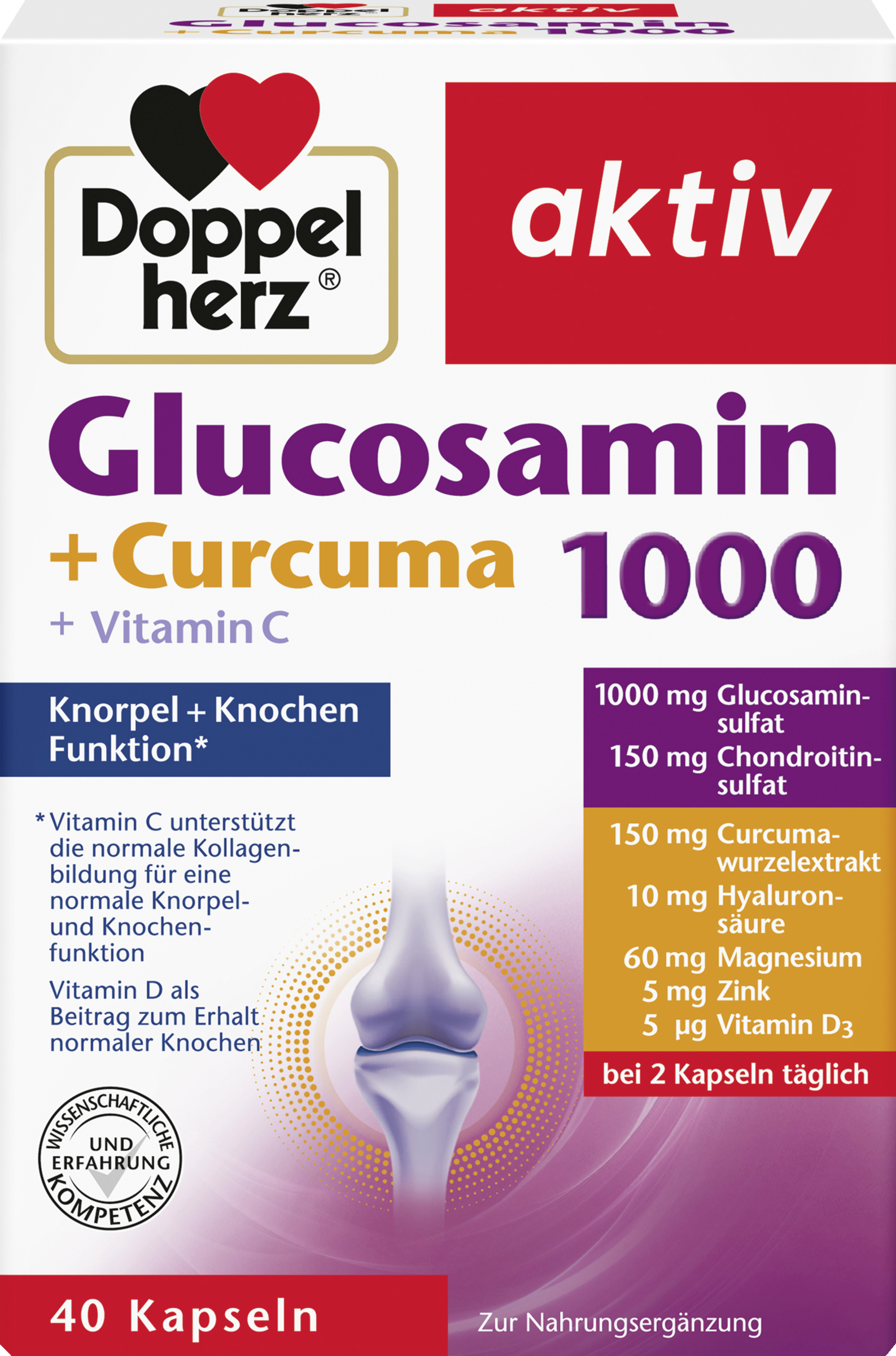 Doppelherz active Glucosamine 1000 + Curcuma capsules