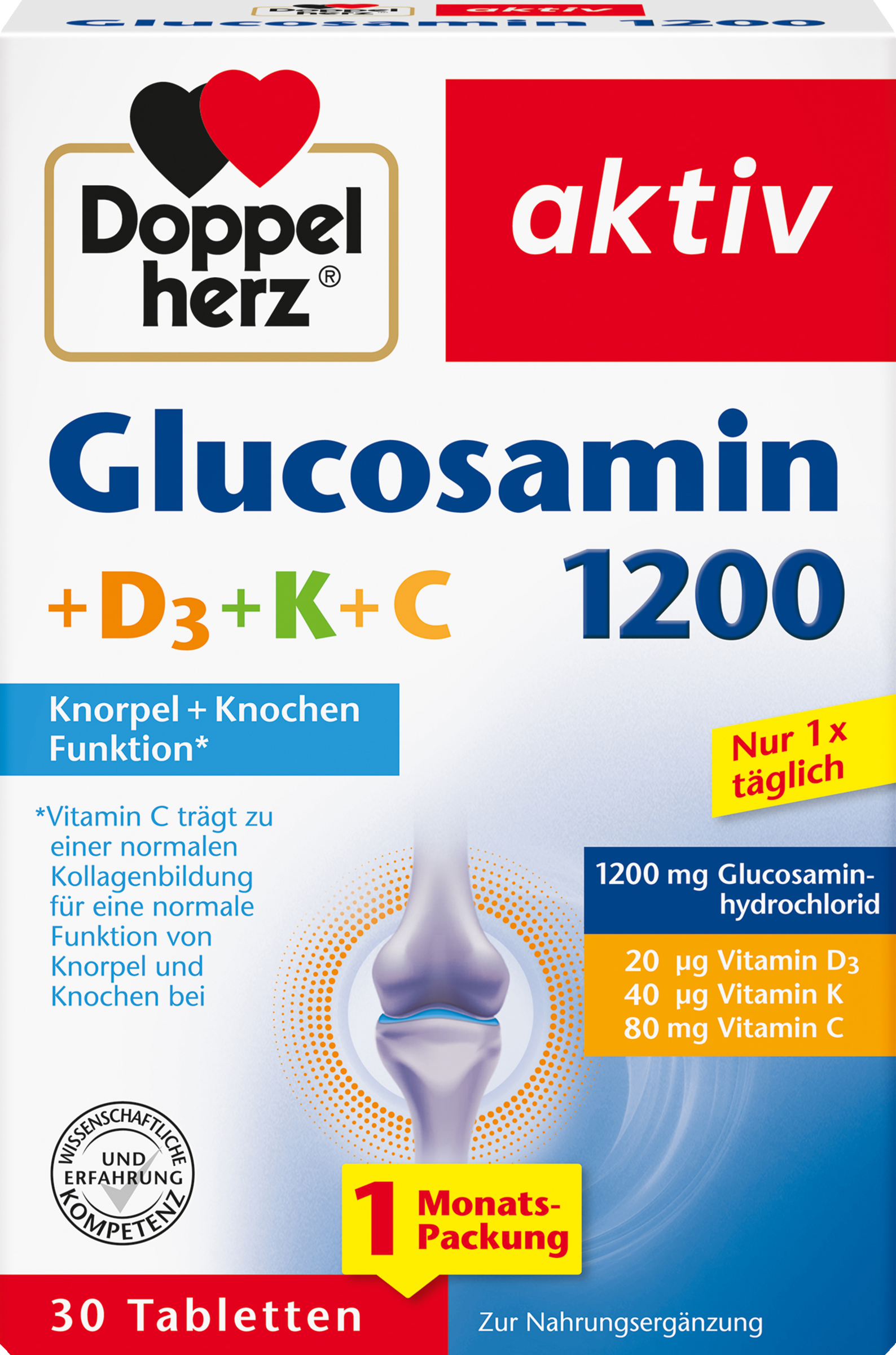 Doppelherz active Glucosamine 1200 + D3 + K + C The tablet