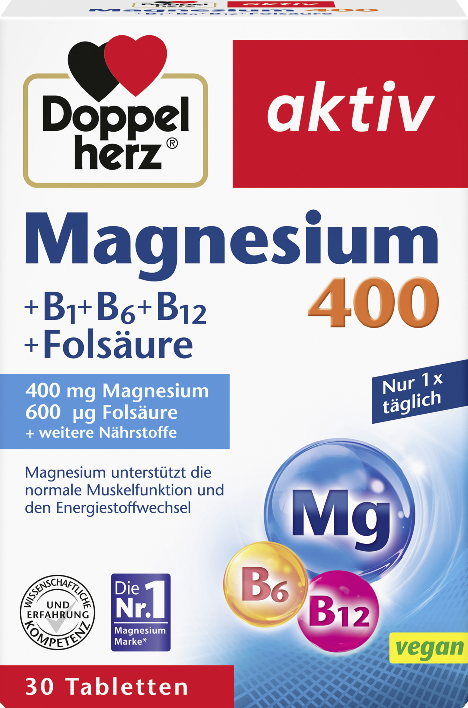 Doppelherz active magnesium 400 +B1 +B6 +B12 +folic acid