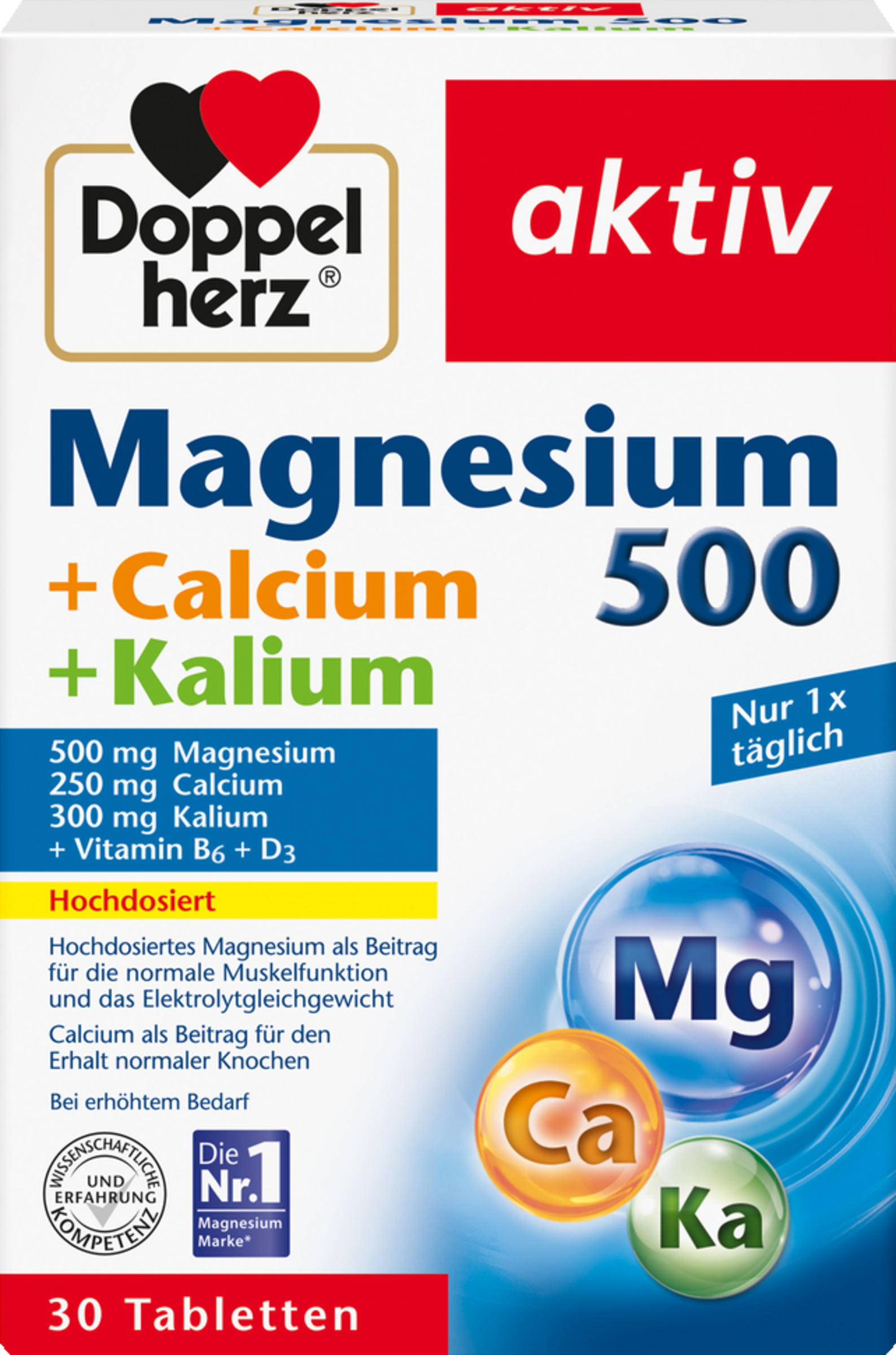 Doppelherz active Magnesium 500 + Calcium + Potassium tablets