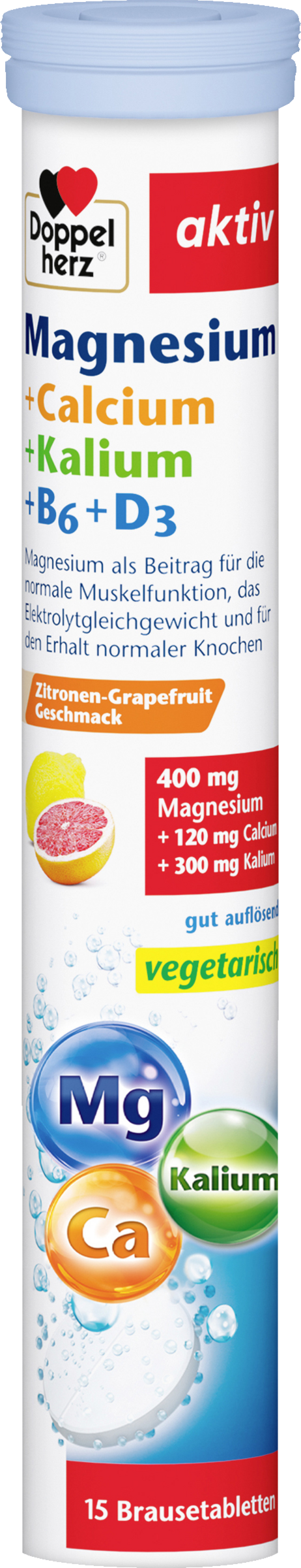 Doppelherz active magnesium + calcium + potassium + B6 + D3