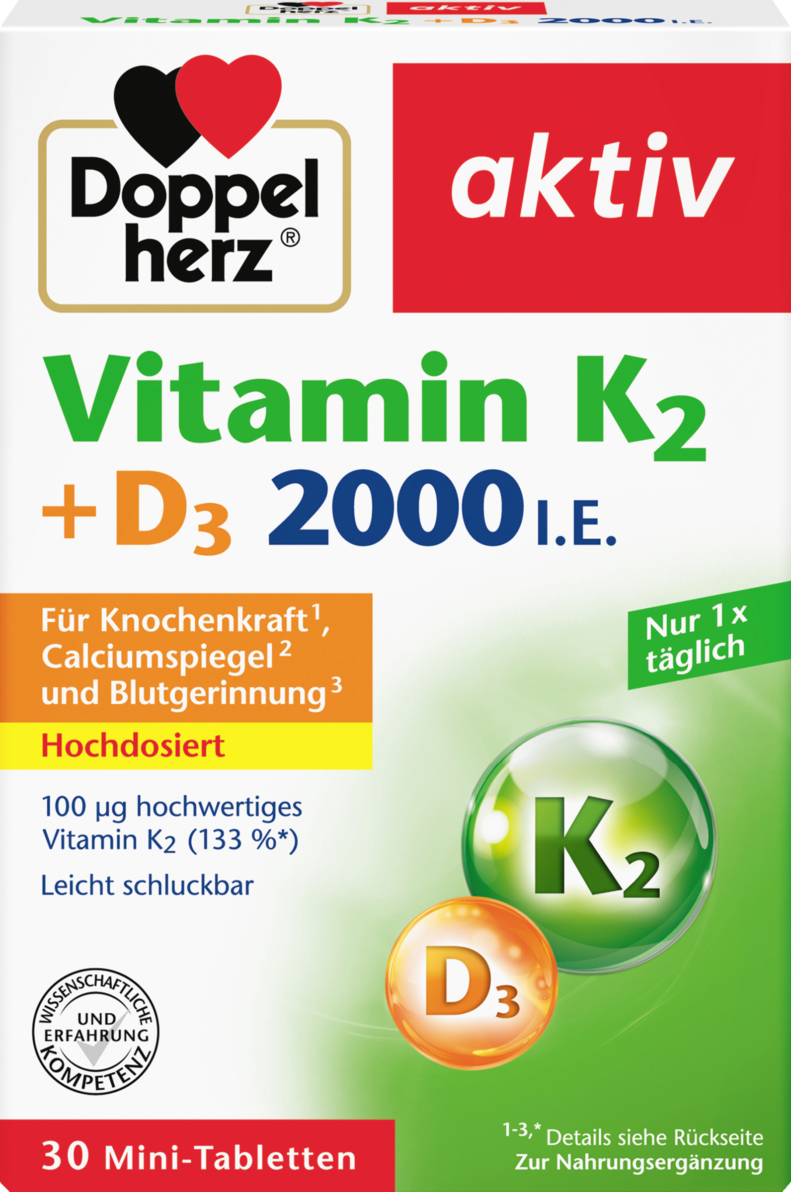 Doppelherz Active vitamin K2 - D3 2000 I.E.