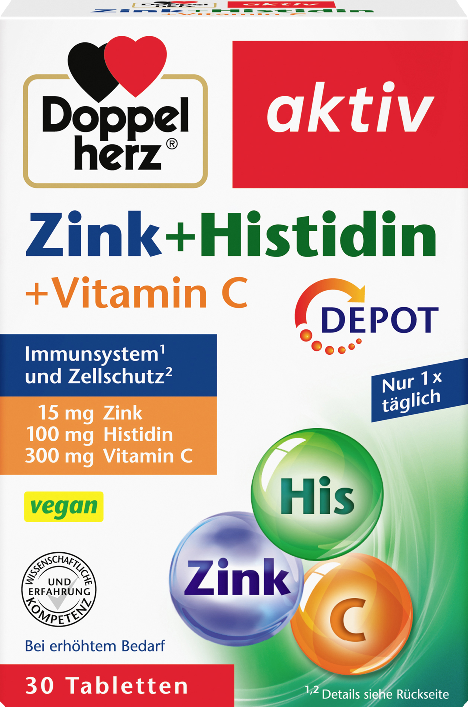 Doppelherz Active Zink + Histidin + Vitamin C Depot tablets
