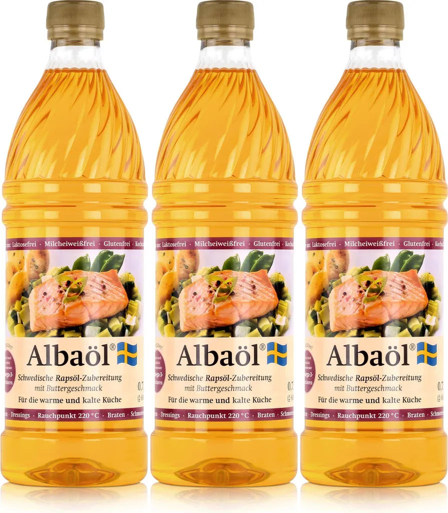 Taste of Sweden Albaöl Swedish rapeseed oil preparation with butter flavor 0.75L (3 pack)
