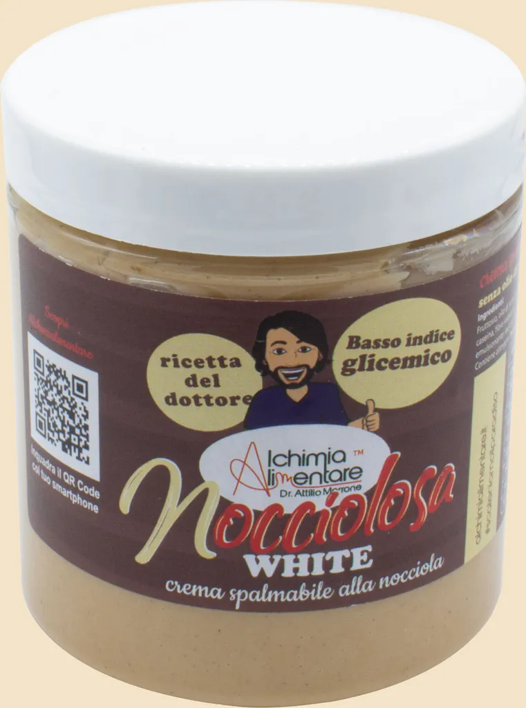 Win2Win Tech Alchimialimentare - Nocciolosa White - Hazelnut spread, fructose-free, gluten-free, 6 x 250g