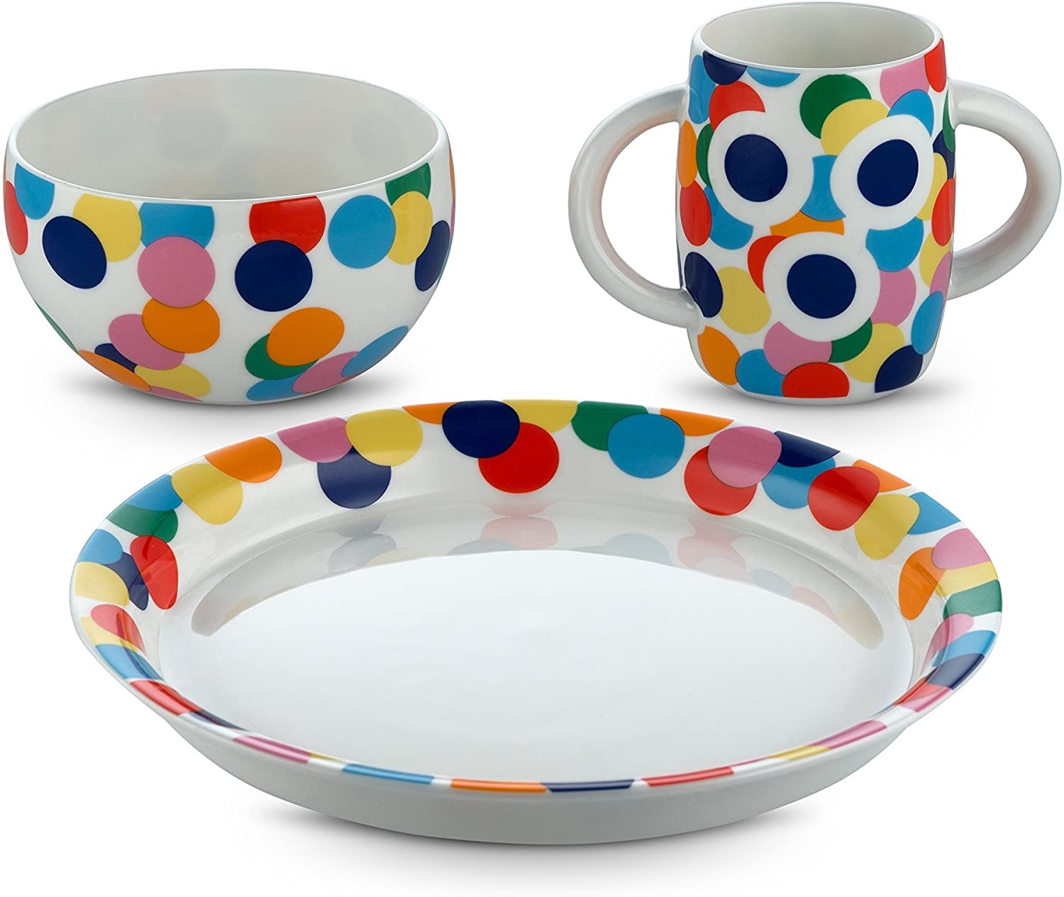 Alessi AM39S1 Children\'s Bone China Crockery Set, Multi-Colour