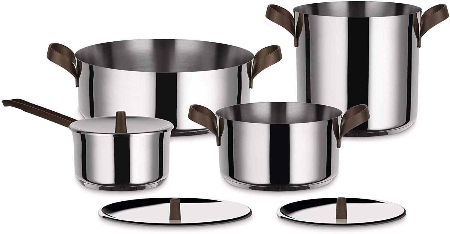 Alessi PU100S7 Saucepan Set, Stainless Steel, Stainless Steel