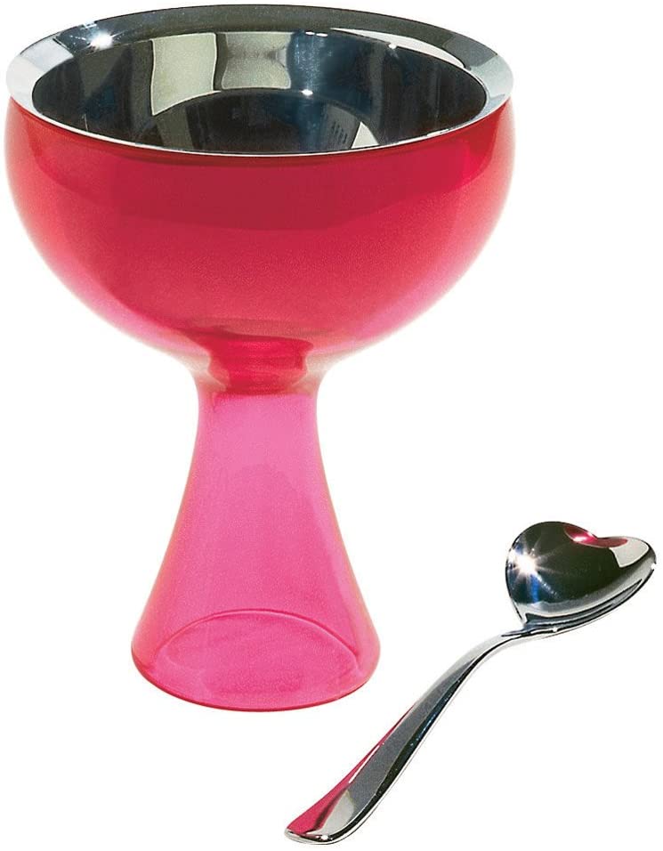\'Alessi \"Big Love Ice Cream Bowl with Spoon, Fuchsia