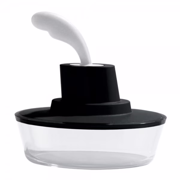 Alessi Butter Dish Ship Shape Black
