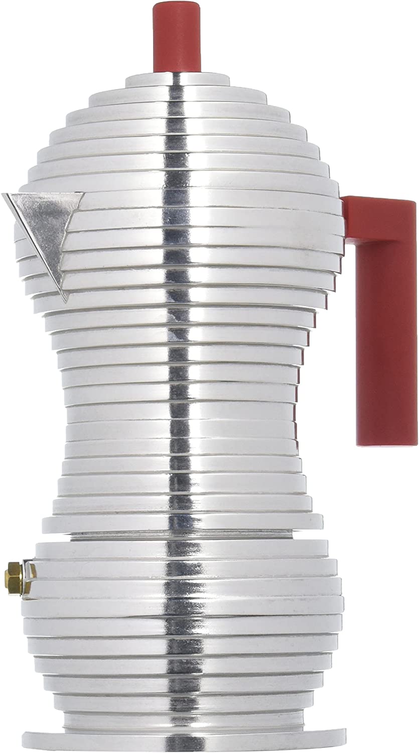 Alessi Pulcina Espresso Coffee Maker, 3 Cups, Red