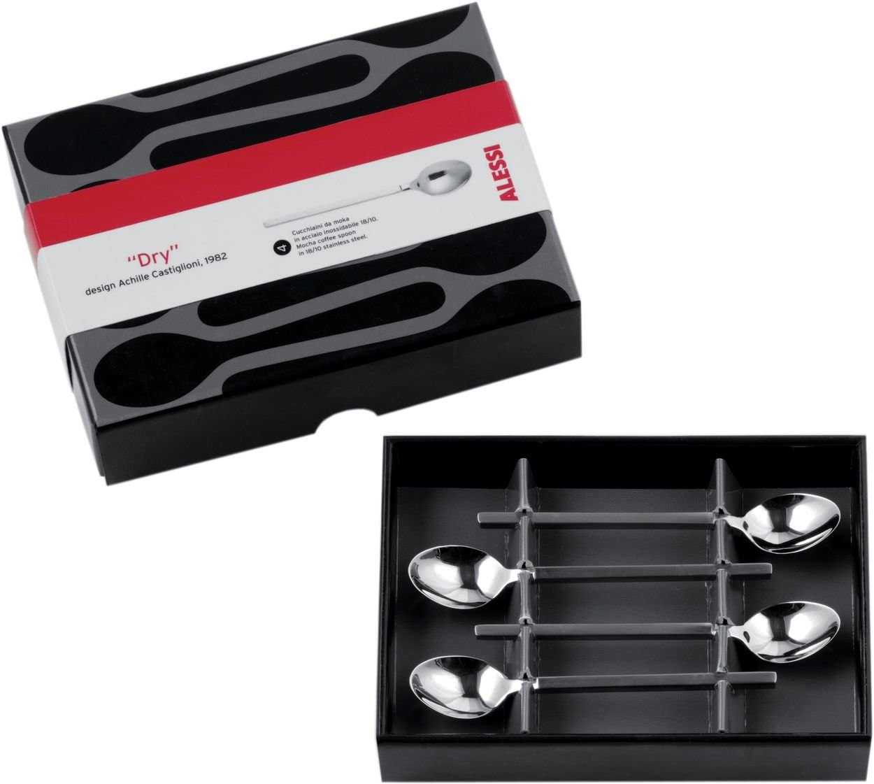 Alessi Dry Mocha Spoons, Set of 4, (4180/9 S4)