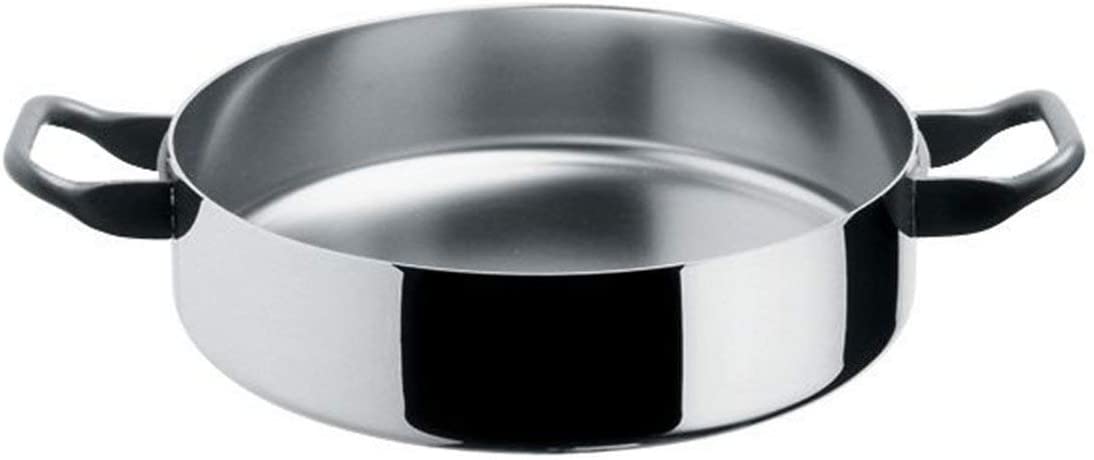 Alessi La Cintura Di Orione 28 cm Low Casserole with Two Handles in 18/10 Stainless Steel