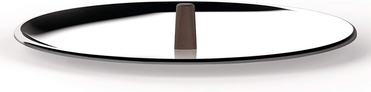 Alessi PU200/28 edo lid with knob, stainless steel, brown
