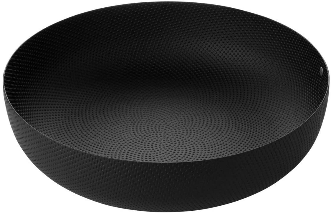Alessi JM17/24 BT Textures & Colors Round Basket Steel Coloured with Epoxy Resin Black