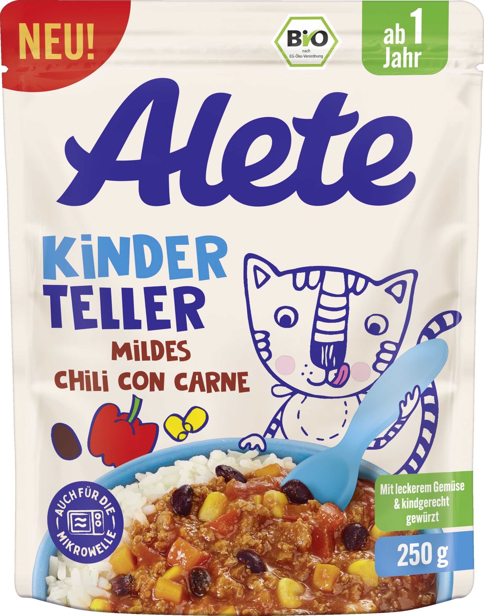 Alete bewusst Alete consciously organic children's plate Chili con Carne 250g