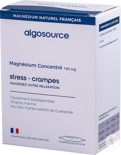 Restaxil Algosource Concentrated Magnesium 150mg Ampoules 15x10ml