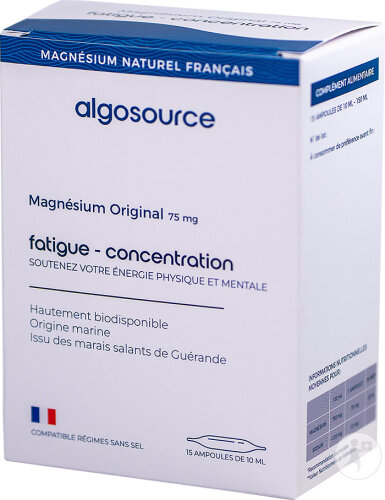 Restaxil Algosource Magnesium Original 75mg Ampoules 15x10ml