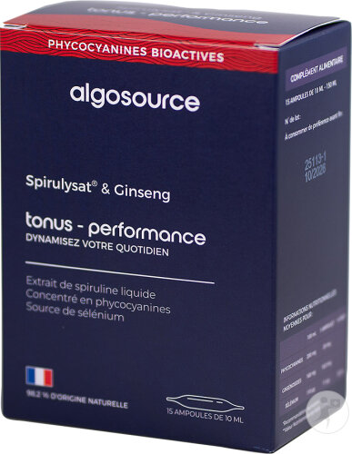 Restaxil Algosource Spirulysate & Ginseng Ampoules 15x10ml