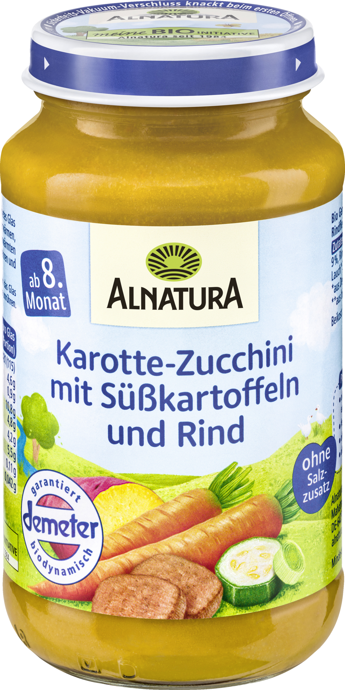 Alnatura organic carrot-zucchini with sweet potatoes & beef