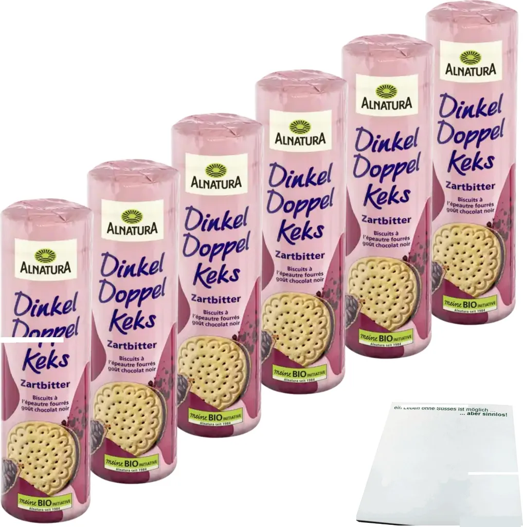 Alnatura Spelt Double Biscuits Dark Chocolate 6-pack (6 x 330g pack) + usy Block 1992g