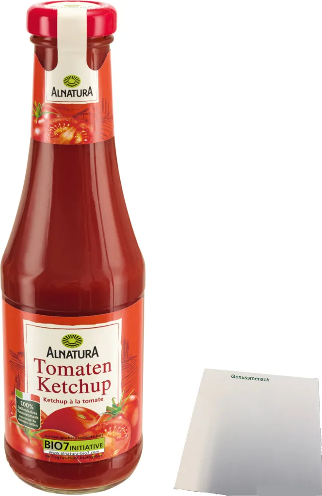 AlnaturaTomato Ketchup fruity-aromatic vegan (500ml bottle) + usy Block