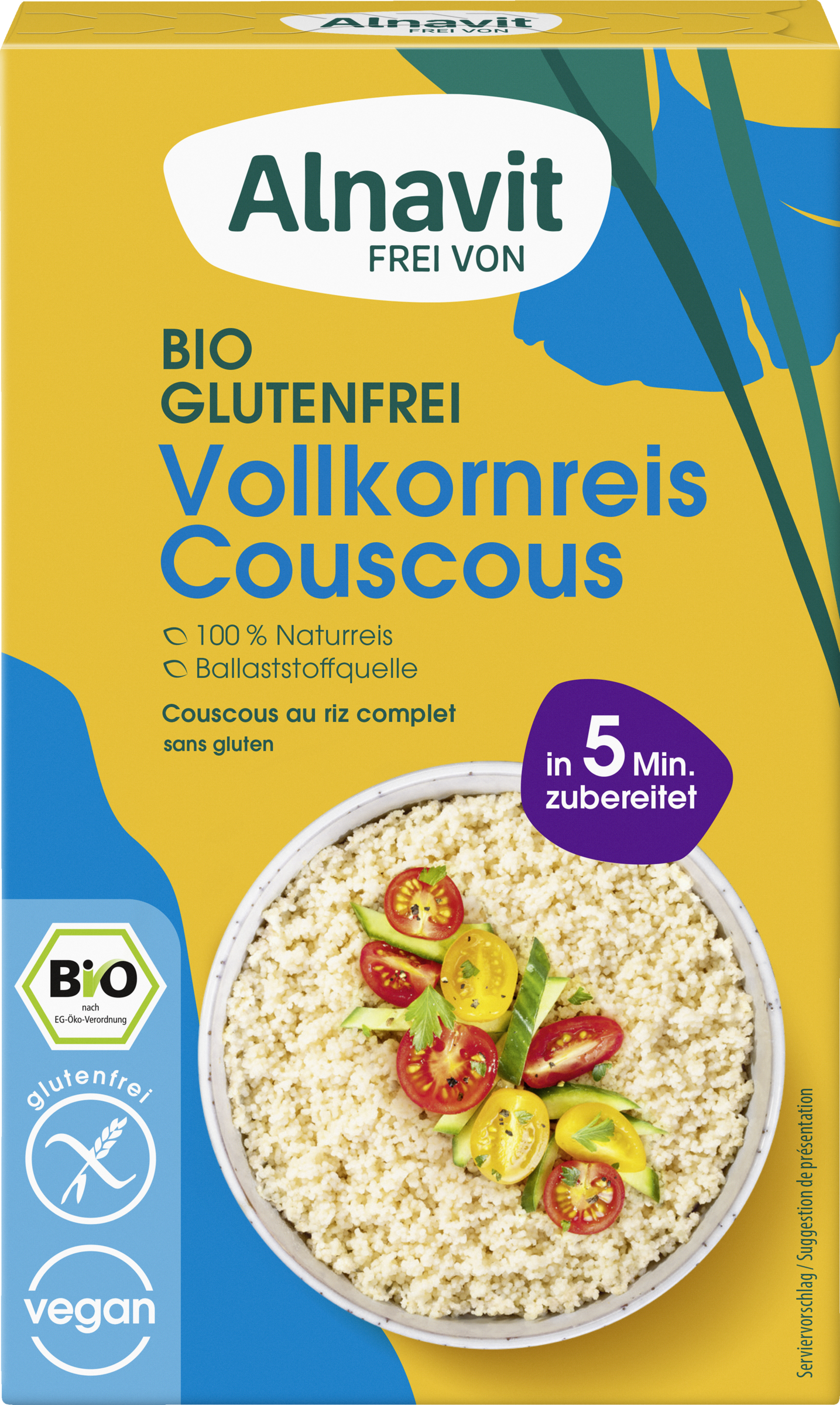 Alnavit Organic Gluten-Free Whole Grain Rice Couscous 300g