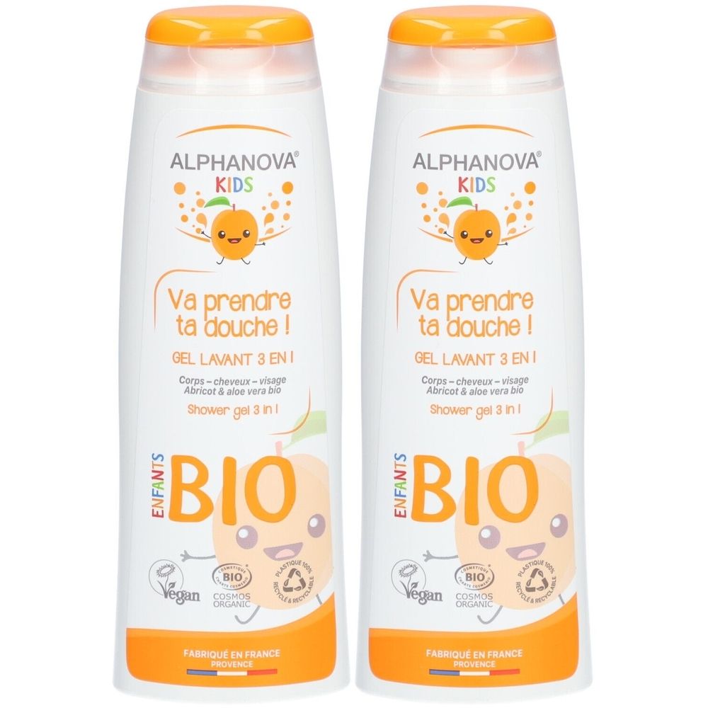 ALPHANOVA Kids 3-in-1 Shower Gel Apricot & Aloe Vera 500 ml