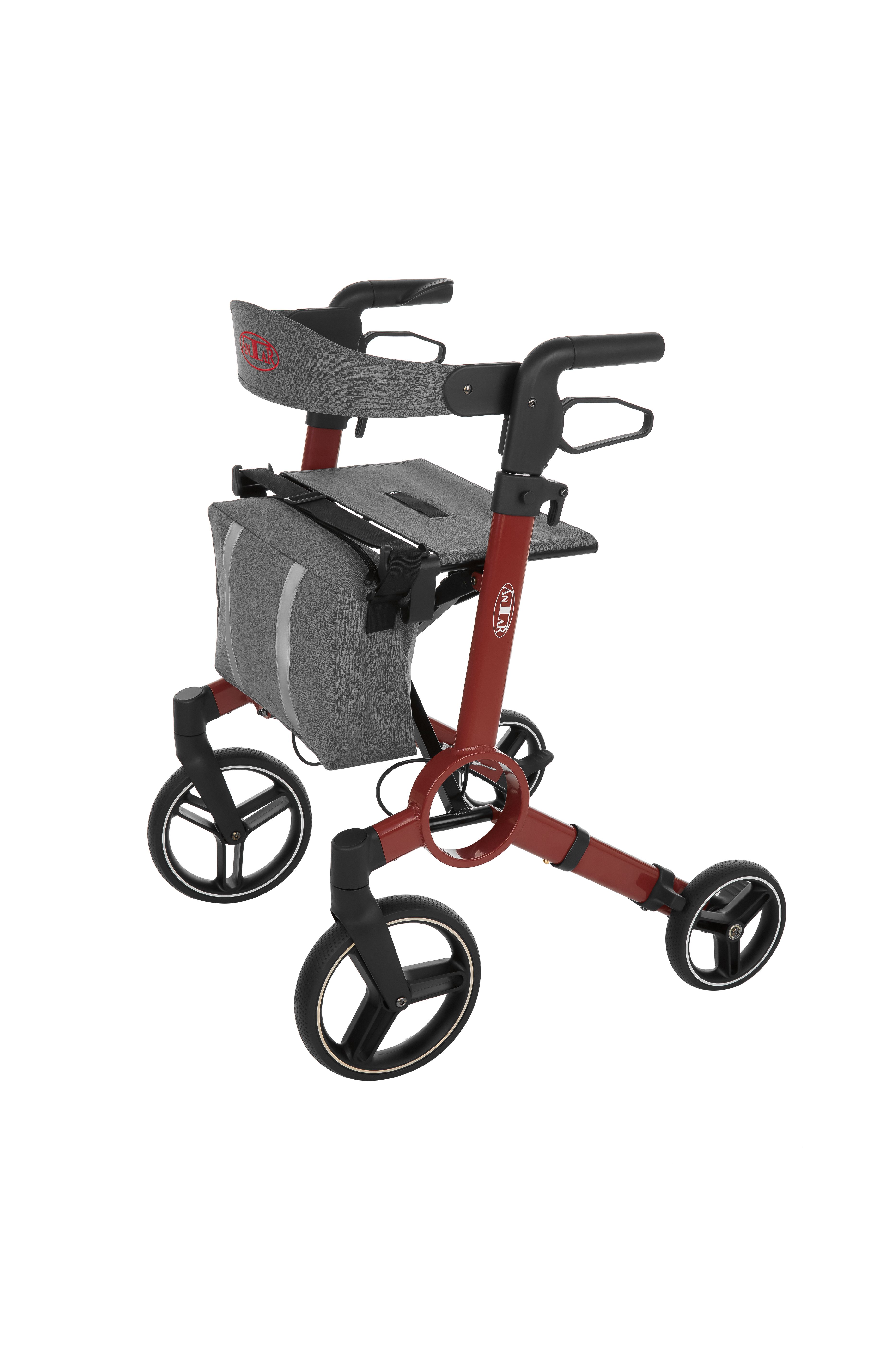 Foldable aluminum rollator with seat and brake – lightweight and stable