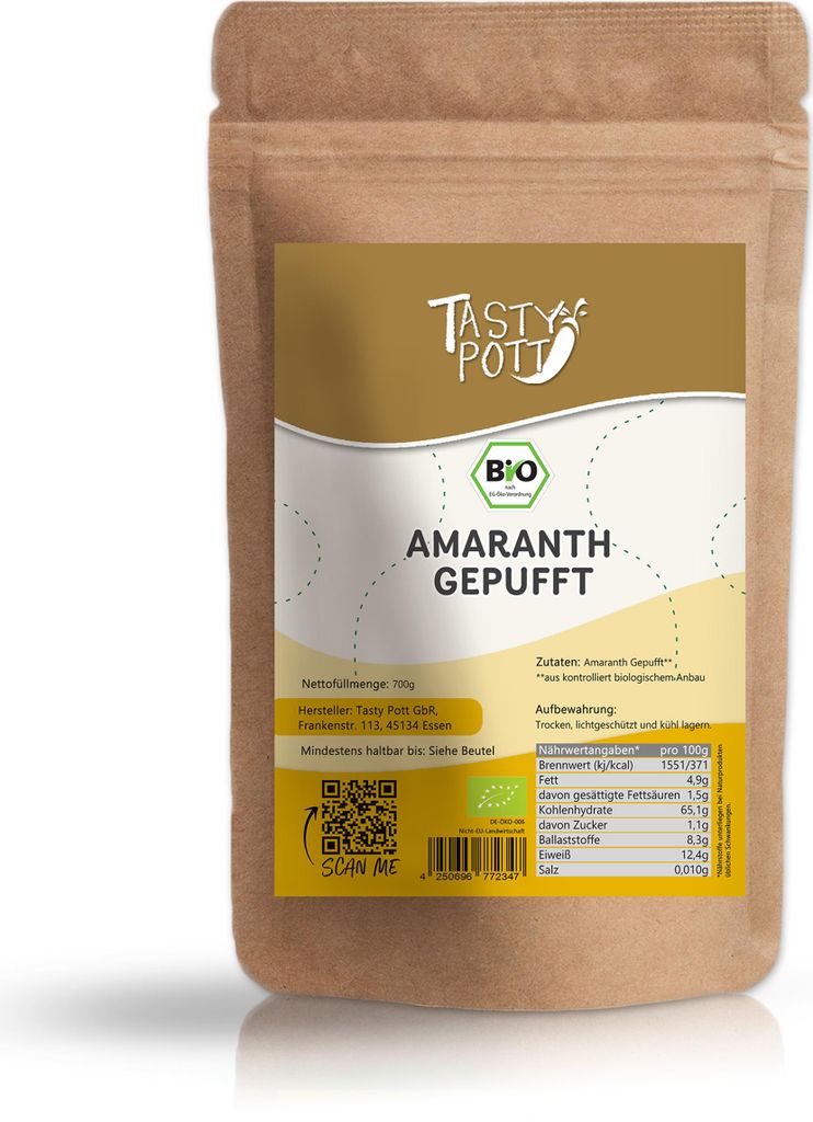 TASTY-POTT Puffed amaranth 2x700g